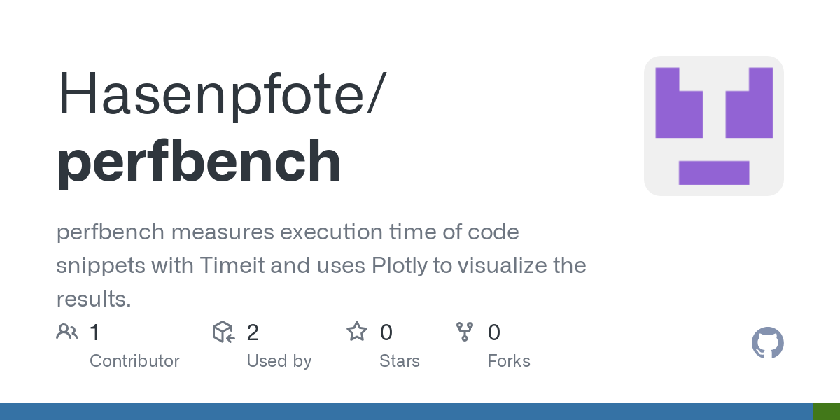 perfbench measures execution time of code snippets with Timeit and uses Plotly to visualize the results. - Hasenpfote/perfbench